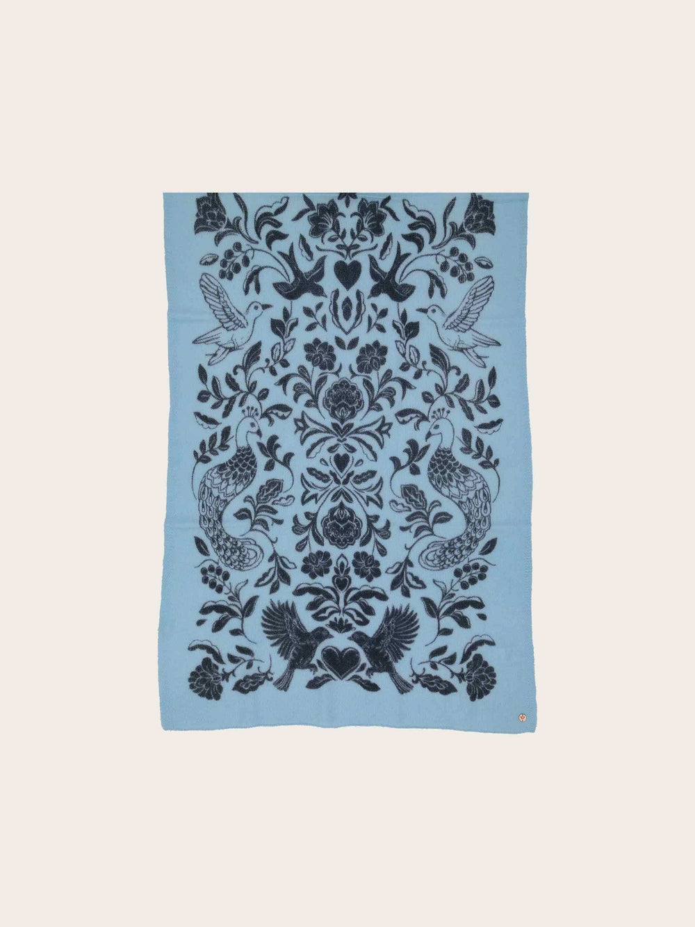 Strick-Stola mit Tier- und Pflanzen-Motiv aus reiner Wolle