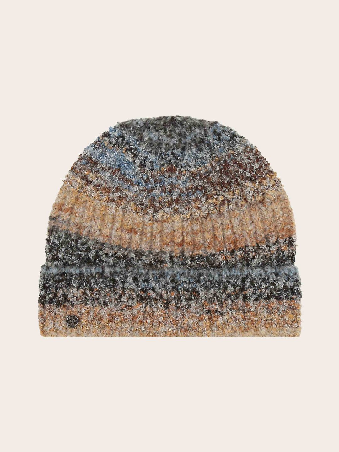 Elastische Loevenich Beanie mit buntem Strickmuster
