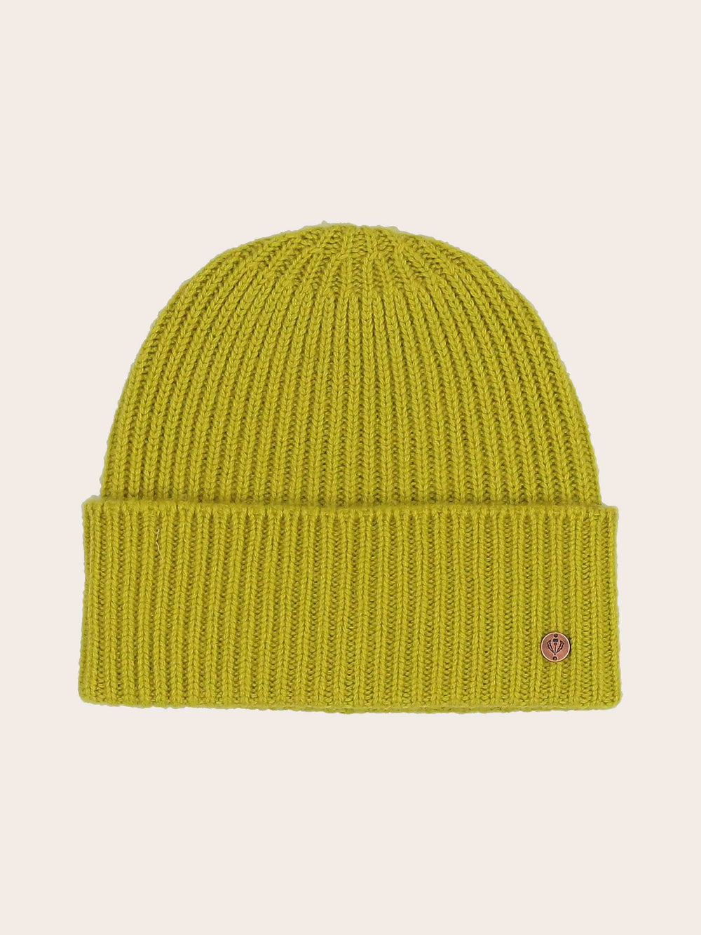 Grobstrick-Mütze mit breiter Krempe aus reiner Wolle