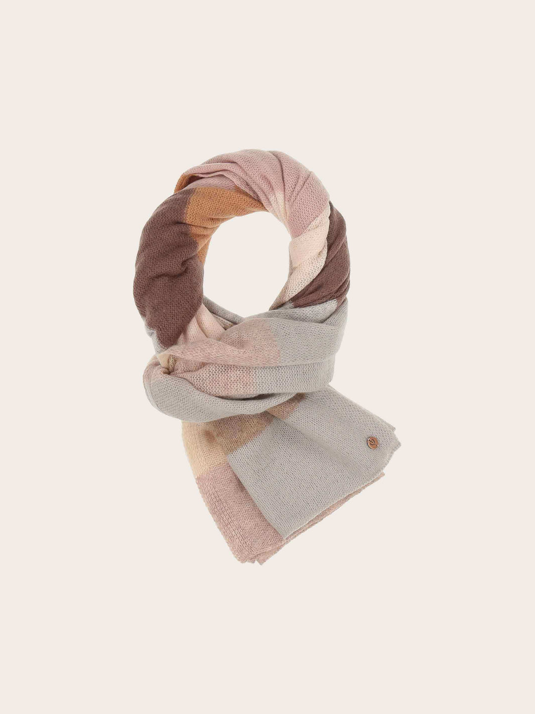 Gestreifter Strickschal aus reiner Wolle