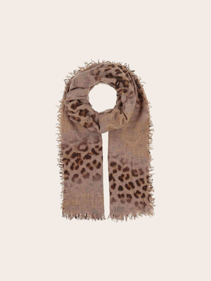Stola mit Animal-Print aus reiner Wolle