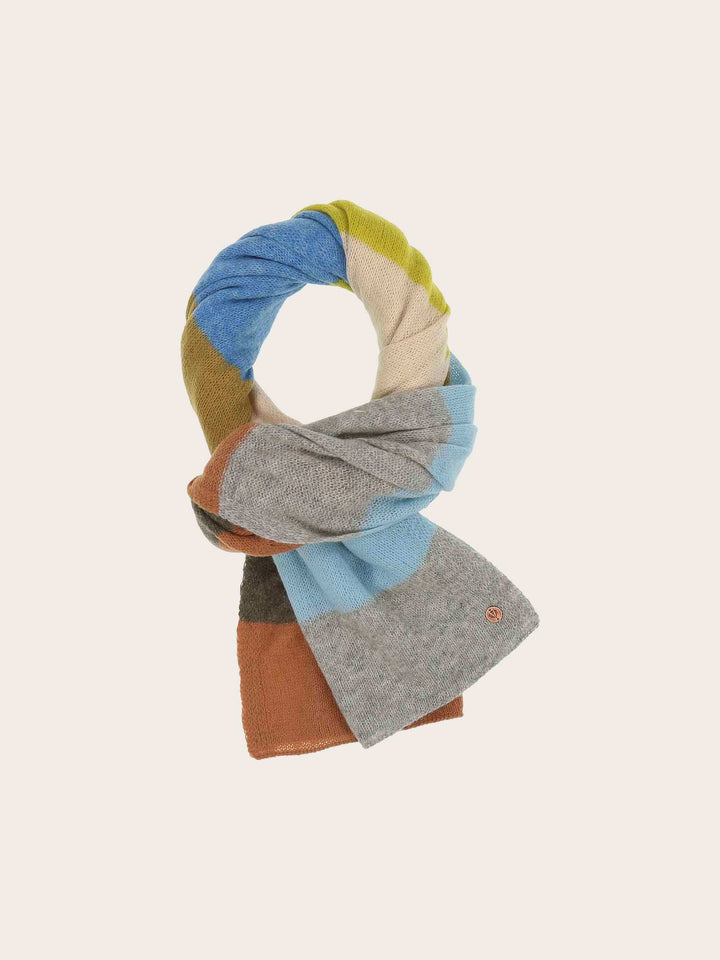 Gestreifter Strickschal aus reiner Wolle