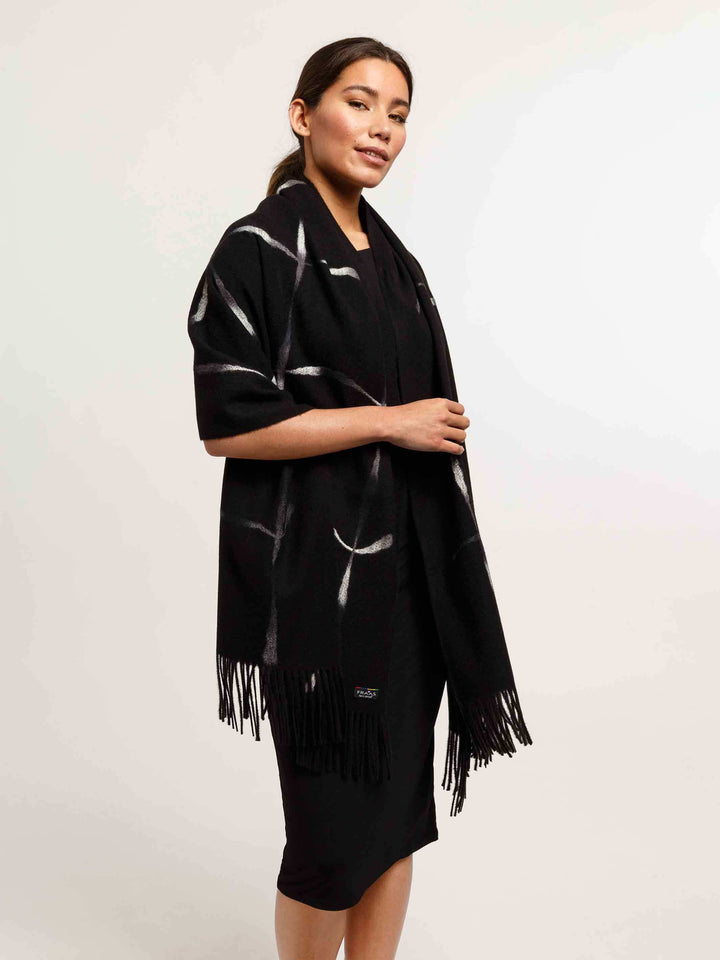 Cashmink-Stola mit Window Pane Karo