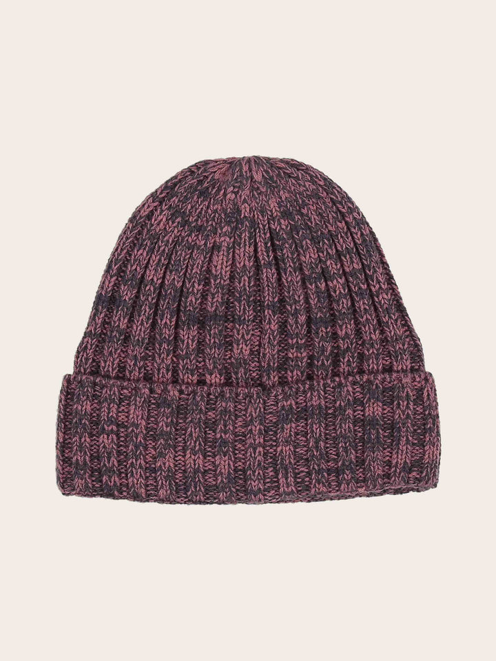 Gestrickte zweifarbige Beanie mit bugatti-Label