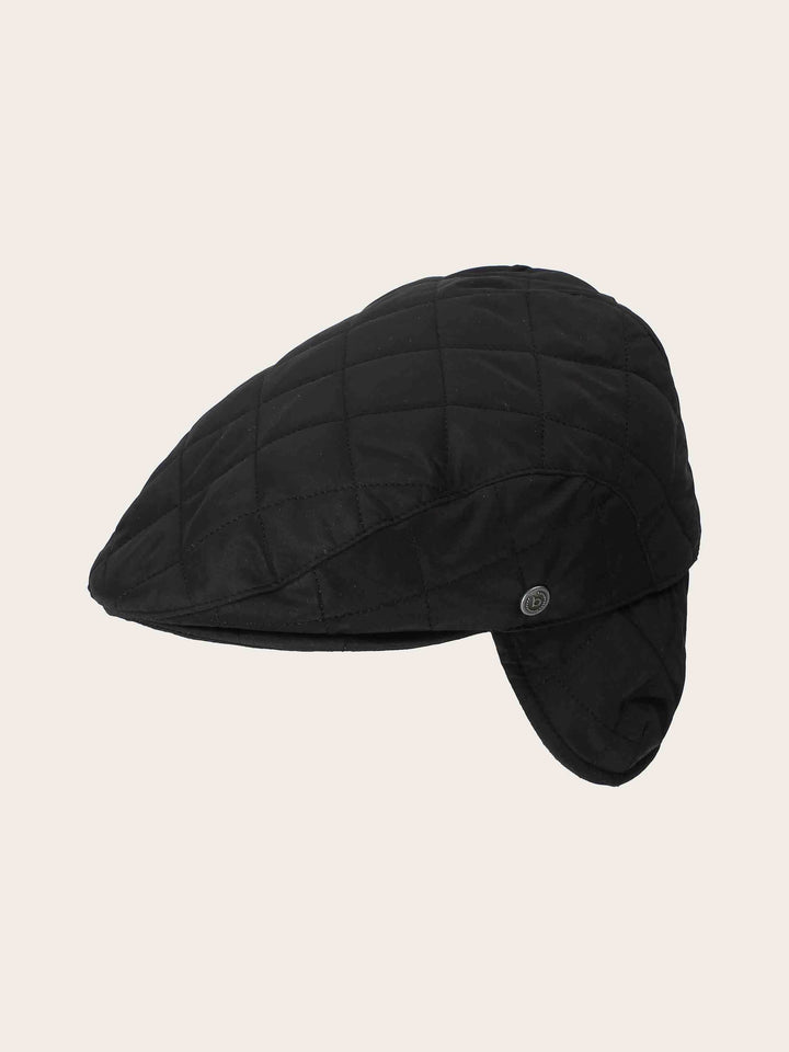 Einfarbige wetterabweisende bugatti Puffer-Flatcap mit Ohrenklappen