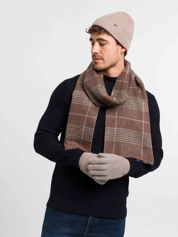 Melierte bugatti Handschuhe mit Signature-Flag