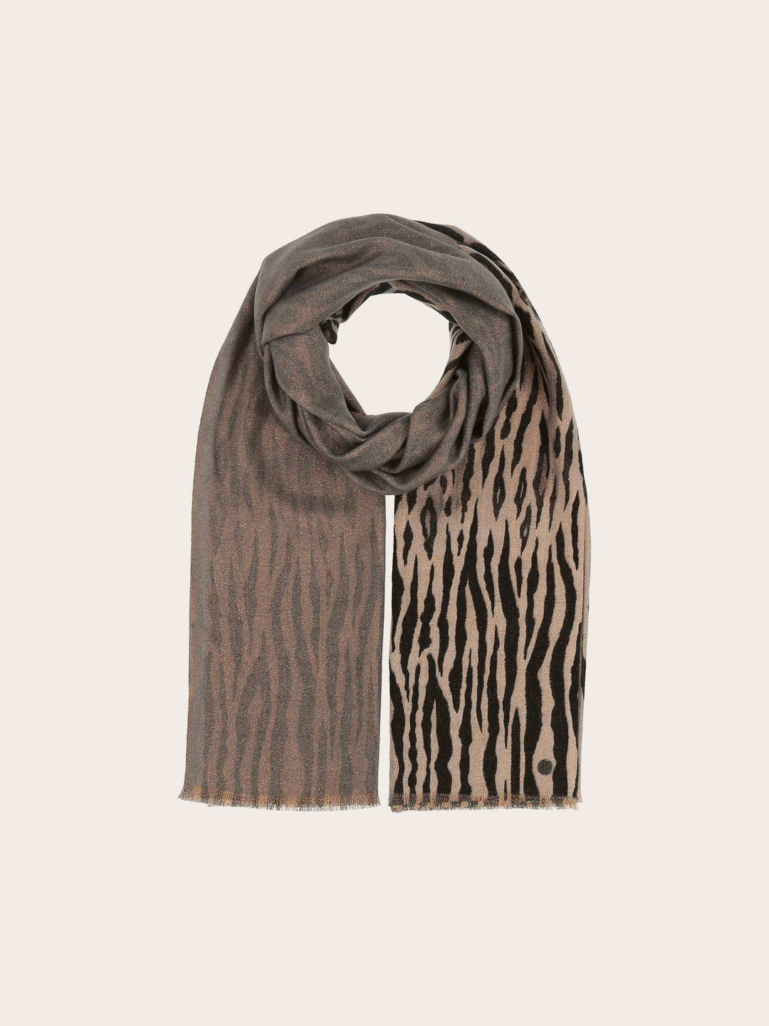 Glitzernder Doubleface-Schal mit Animal-Print