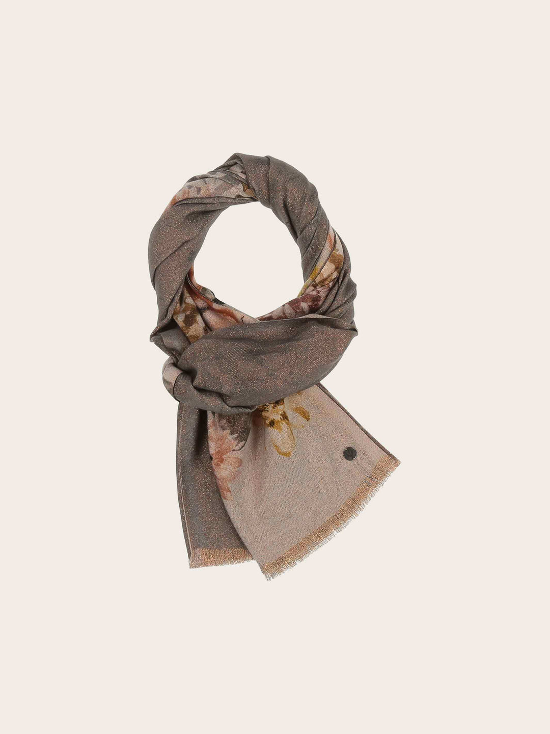 Glitzernder Doubleface-Schal mit romantischem Blumen-Print