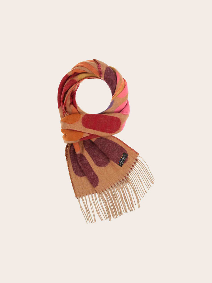 Cashmink-Schal mit mit grafischem Ovalmuster im Retro-Design