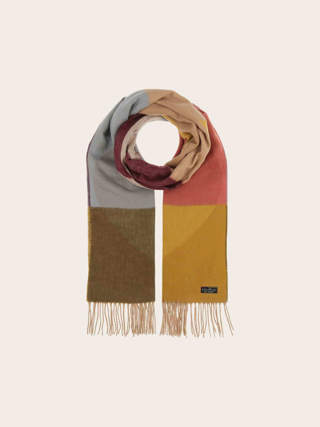 Cashmink-Schal mit Color Block Herzen