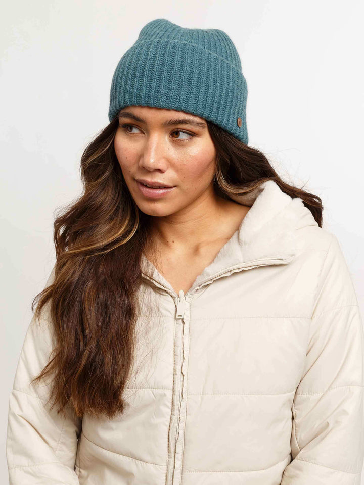 Grobstrick-Mütze aus reinem Kaschmir