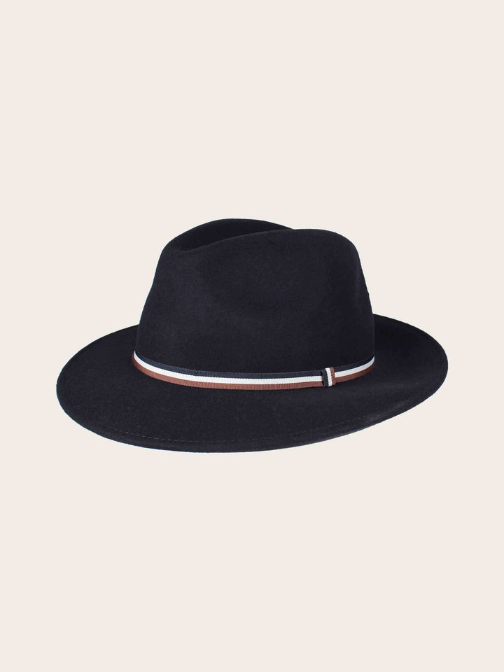 Wasserabweisender Fedora Hut mit bugatti-Flag und Filz-Optik