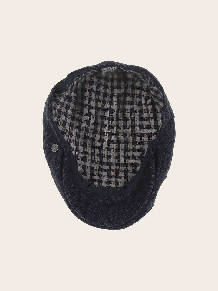 Einfarbige bugatti Flatcap mit Fischgrat-Design
