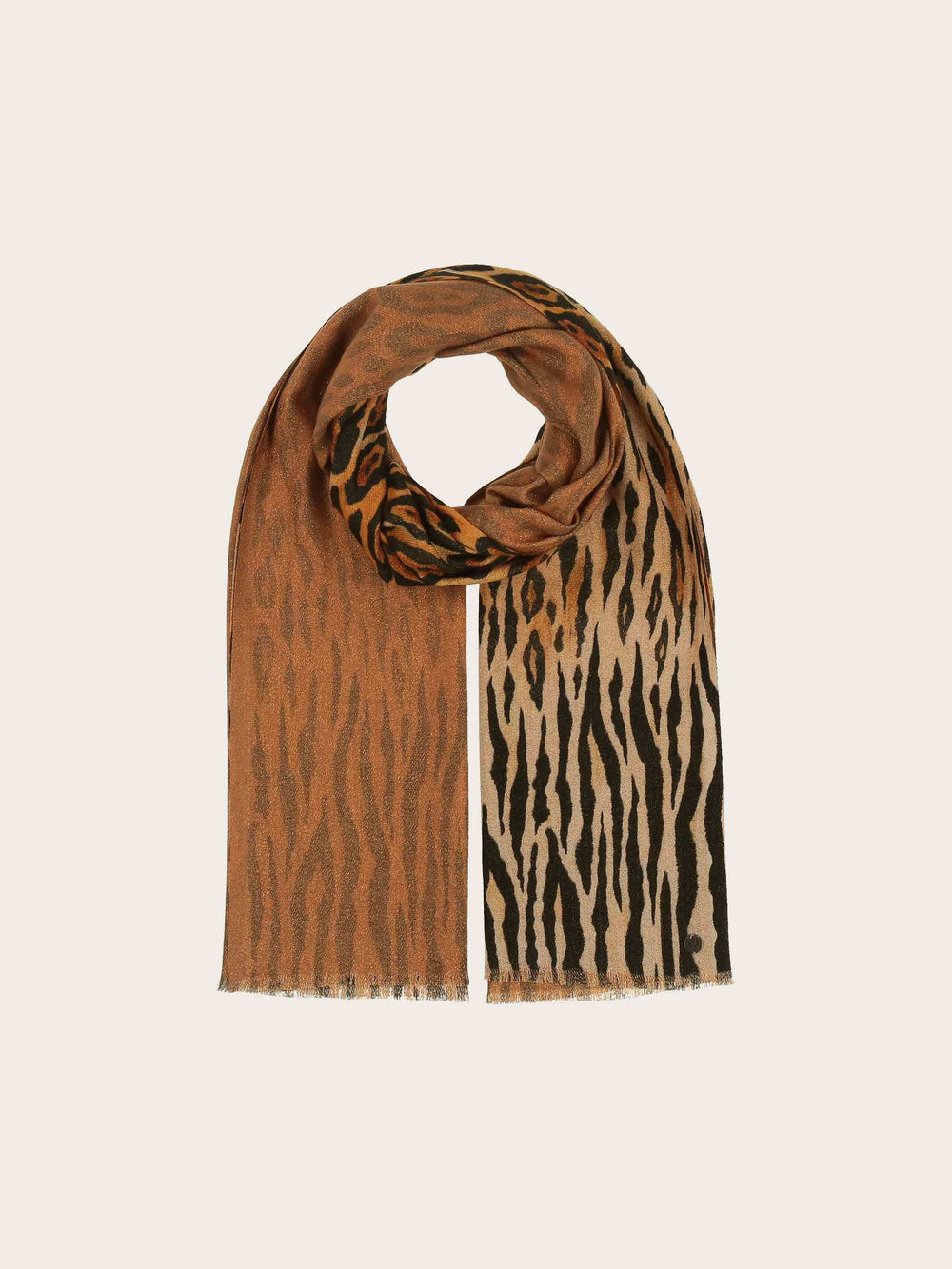 Glitzernder Doubleface-Schal mit Animal-Print