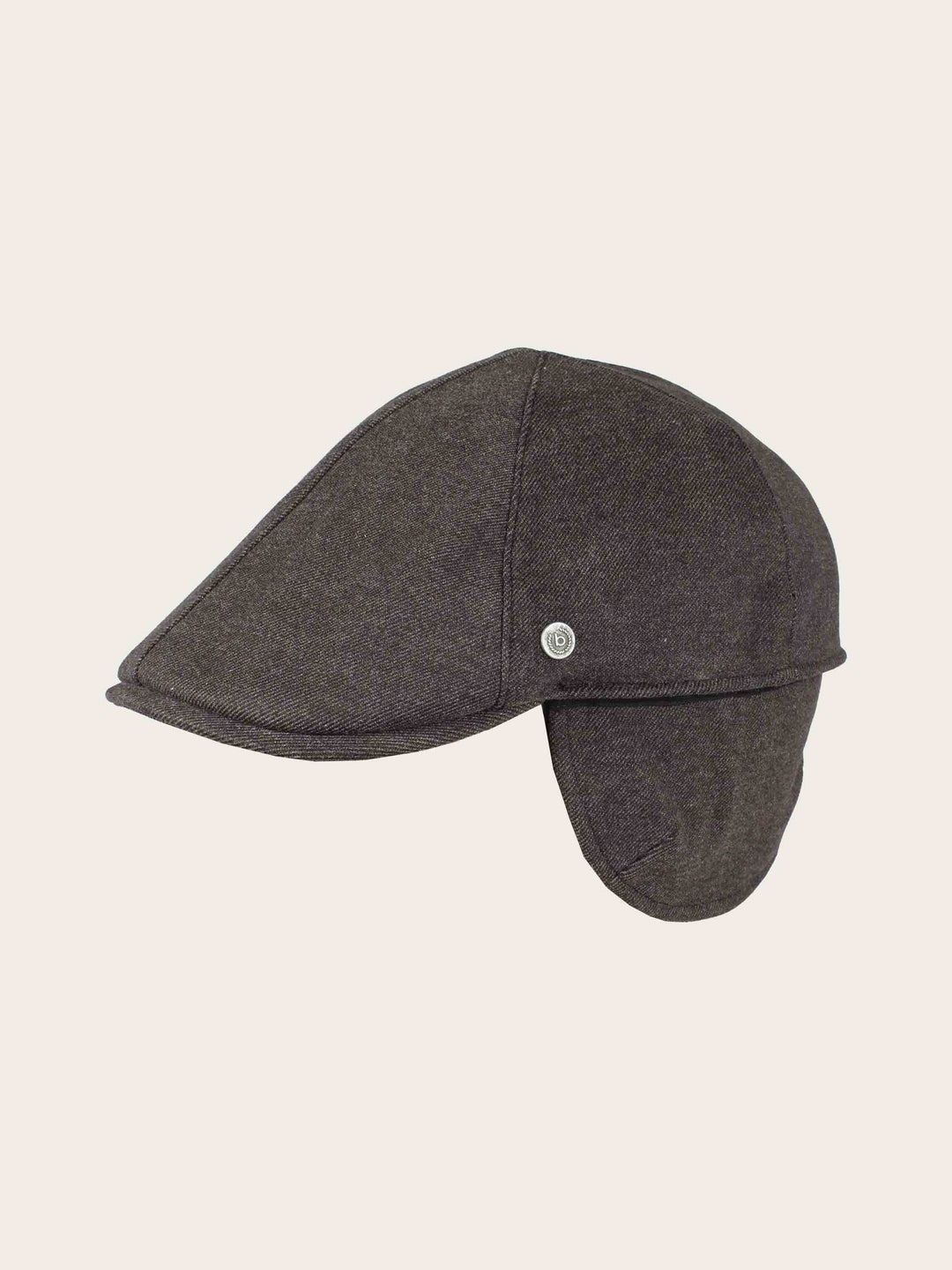 Einfarbige melierte bugatti Flatcap mit Ohrenklappen