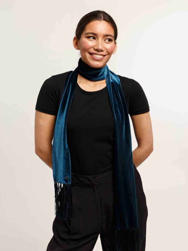 Eleganter Skinny-Schal in Samt-Optik