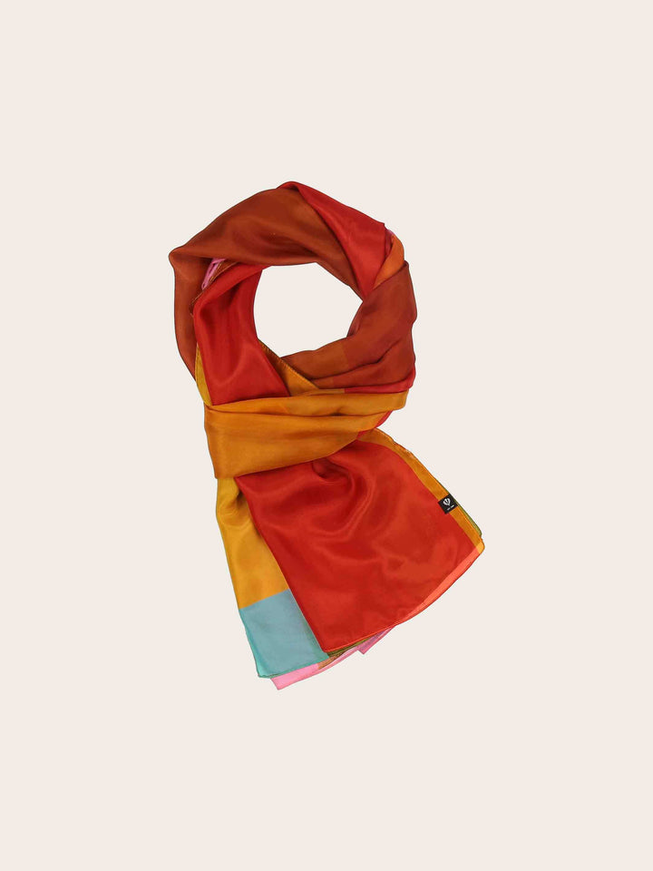 Elegante Seiden-Stola mit buntem XL-Print