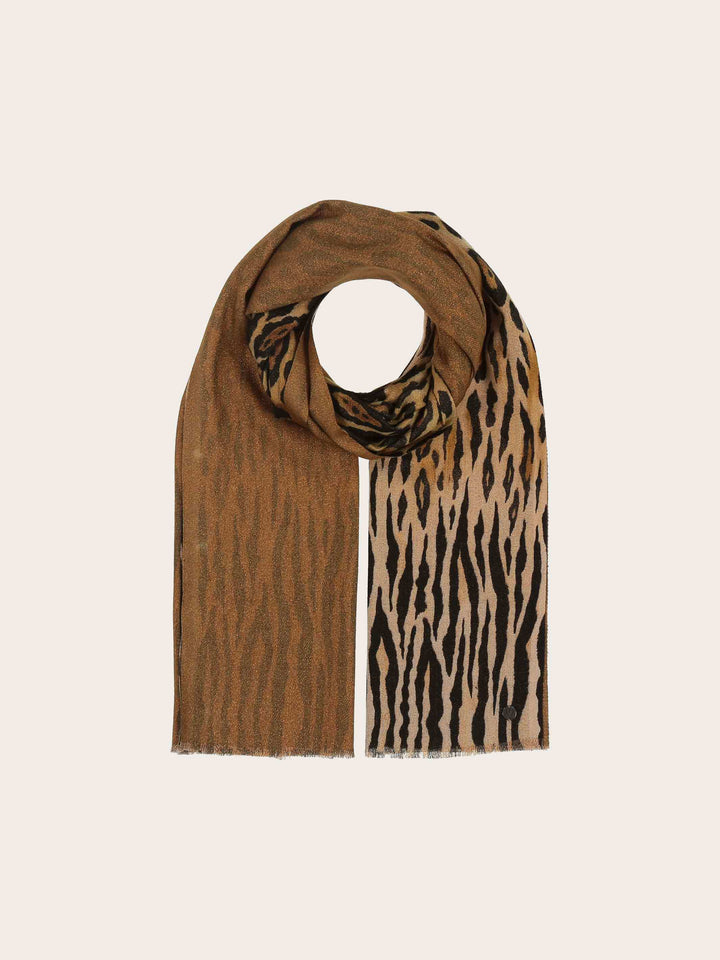 Glitzernder Doubleface-Schal mit Animal-Print