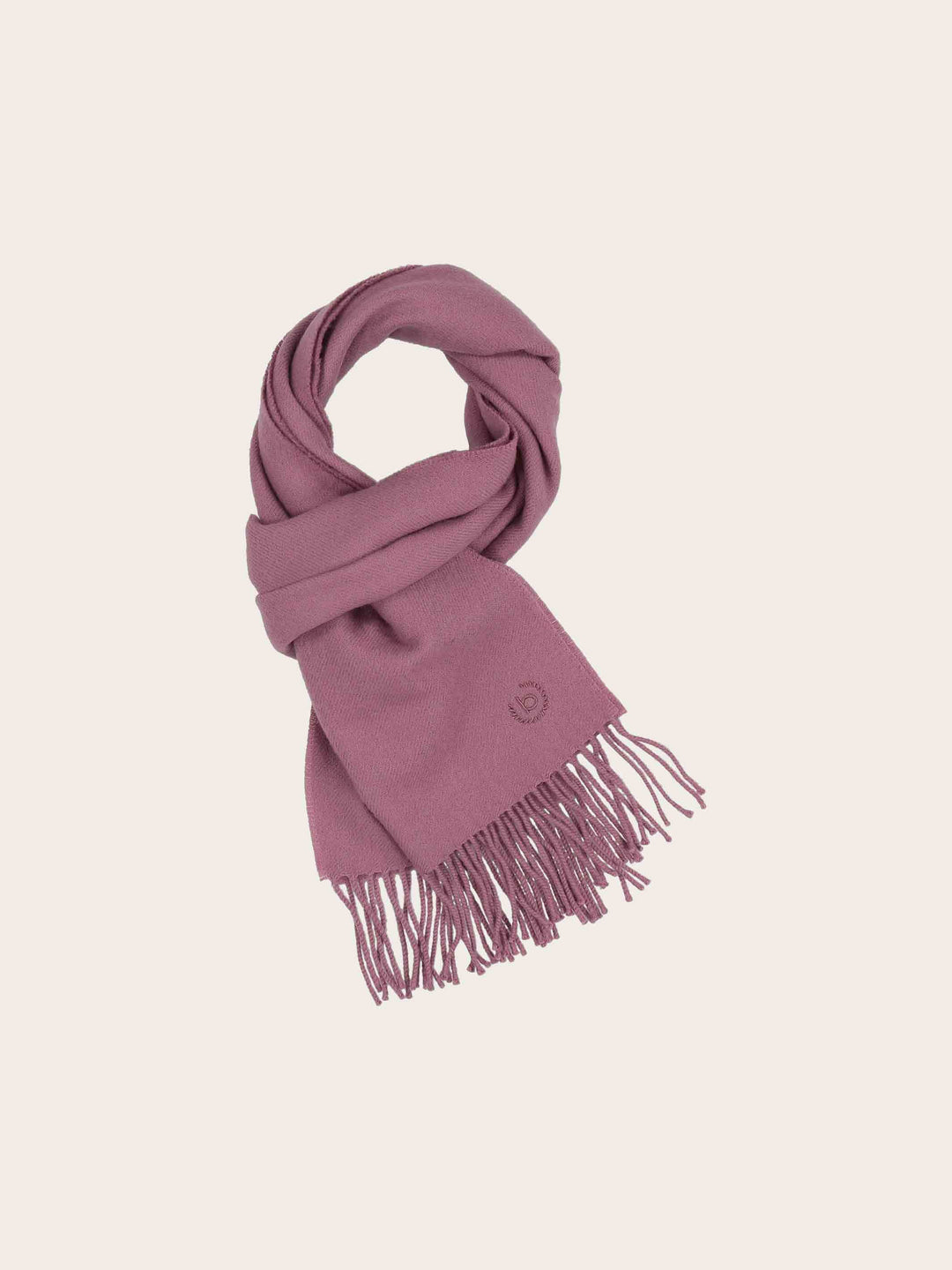 Einfarbiger Schal mit gesticktem bugatti-Logo aus reiner Wolle