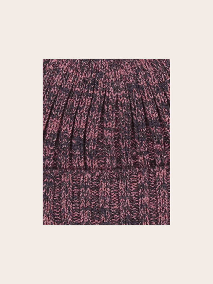 Gestrickte zweifarbige Beanie mit bugatti-Label