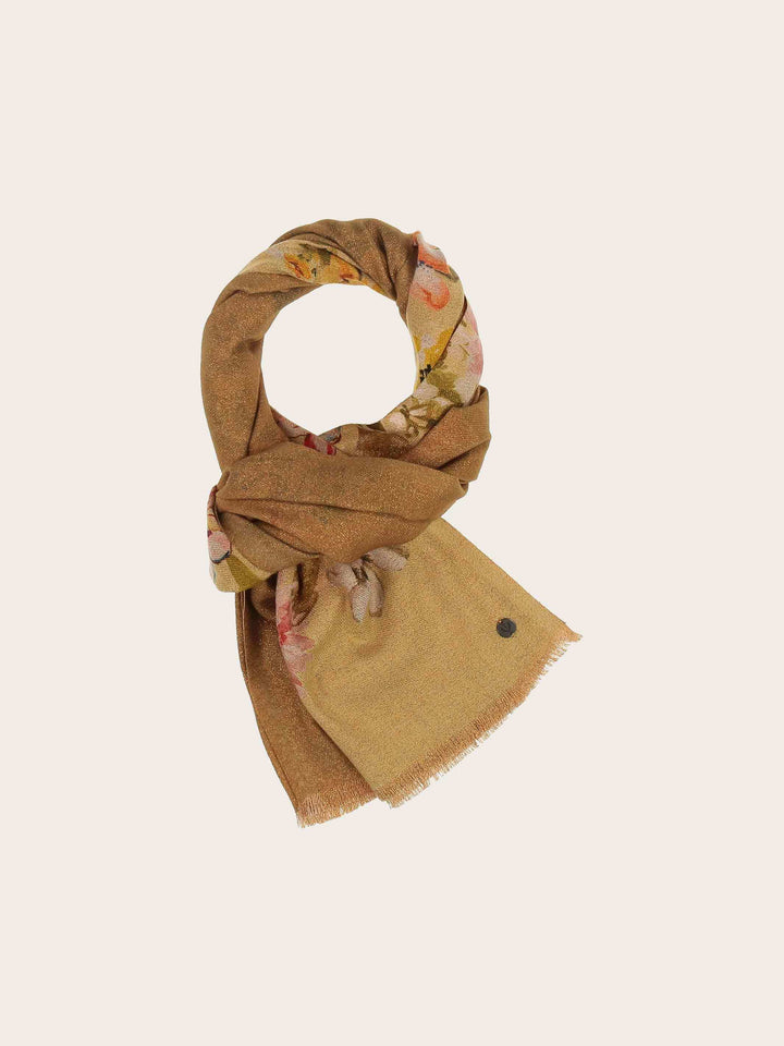 Glitzernder Doubleface-Schal mit romantischem Blumen-Print