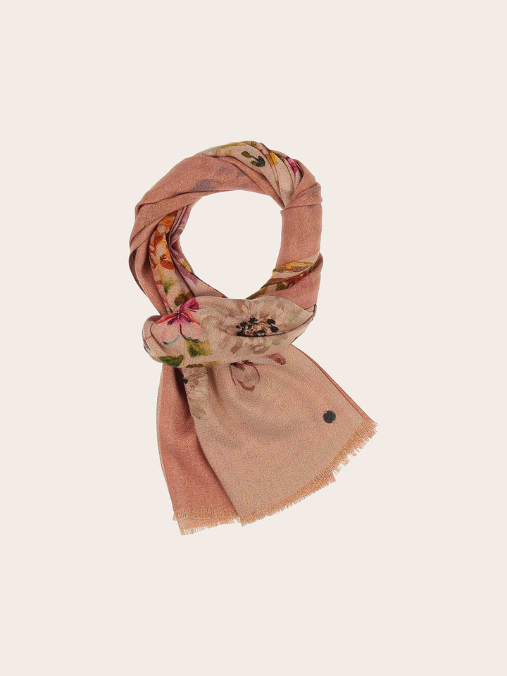 Glitzernder Doubleface-Schal mit romantischem Blumen-Print