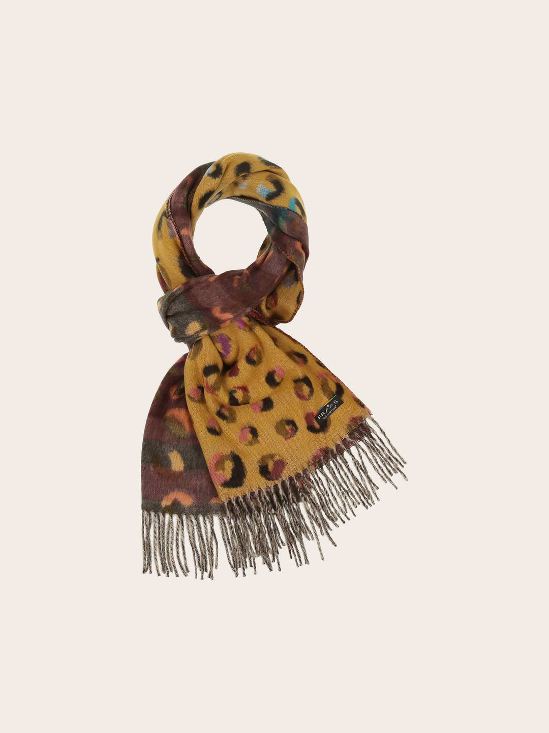 Doubleface Cashmink-Schal mit buntem Leo-Muster