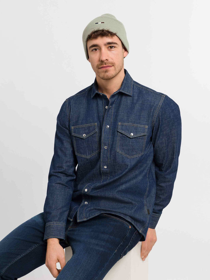 Einfarbige Beanie mit gestickter bugatti-Flag