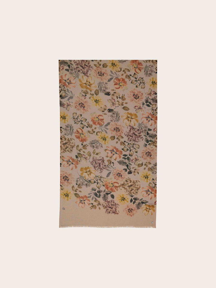 Glitzernder Doubleface-Schal mit romantischem Blumen-Print