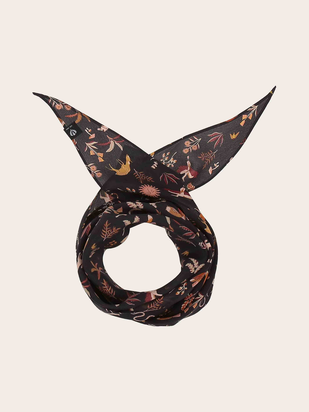 Diamond Shape Seidentuch mit Tier- und Pflanzen-Print