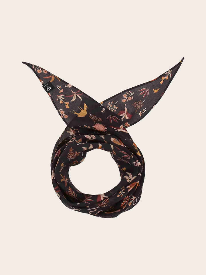 Diamond Shape Seidentuch mit Tier- und Pflanzen-Print