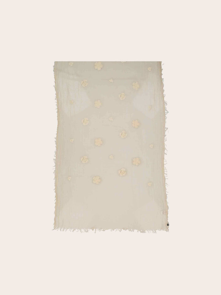 Stola mit Blumen-Stickerei aus Viskosemischung