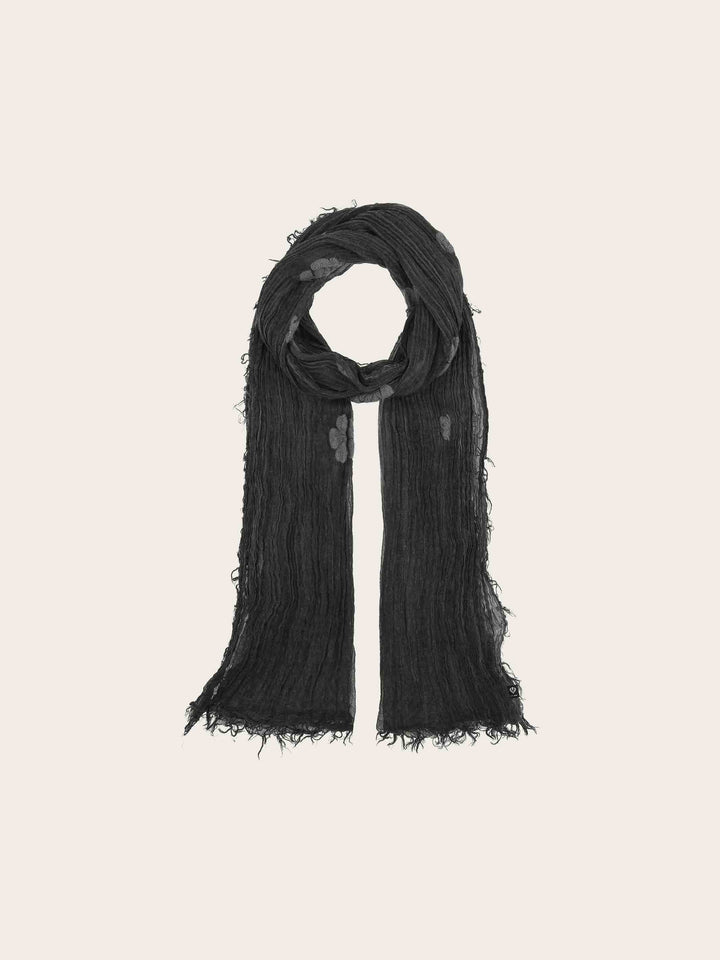 Stola mit Blumen-Stickerei aus Viskosemischung