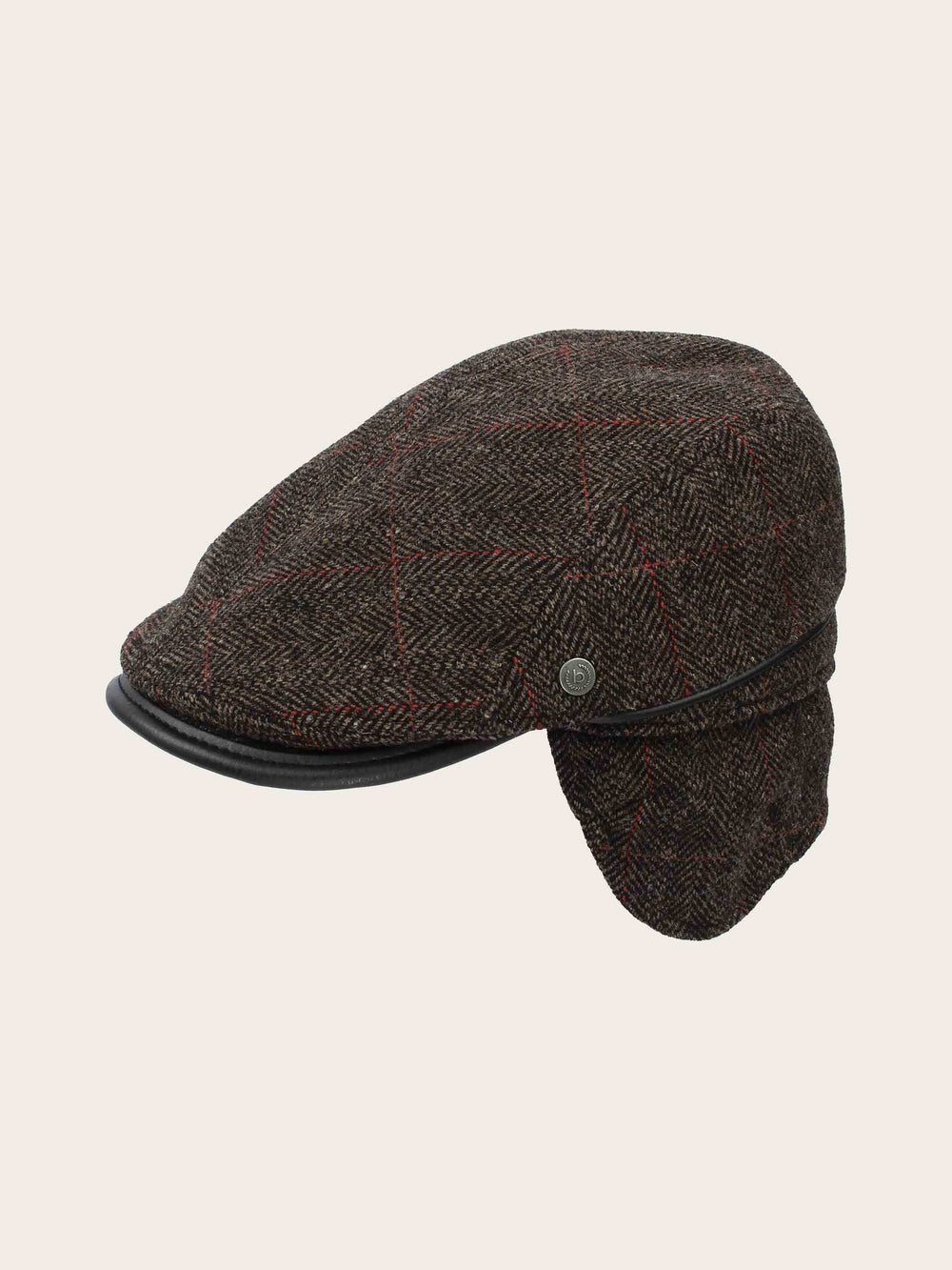 Einfarbige winddichte und wetterabweisende bugatti Flatcap mit Ohrenklappen