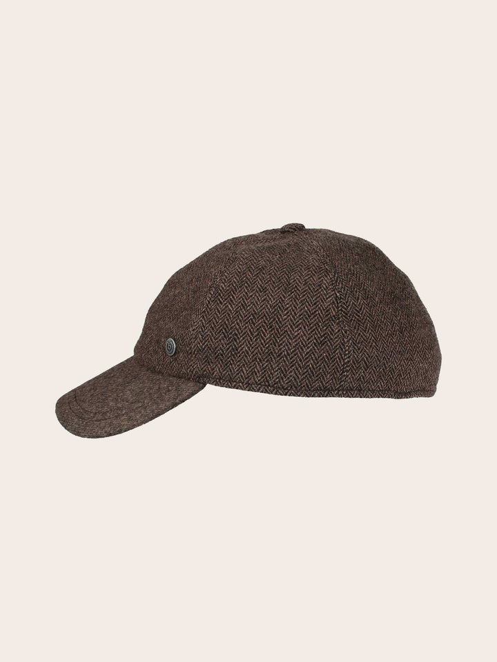 Wetterabweisende bugatti Flatcap mit Fischgrat-Design und Ohrenklappen