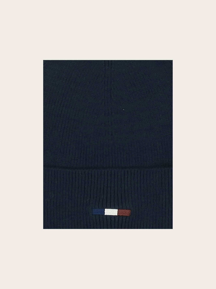 Einfarbige Beanie mit gestickter bugatti-Flag