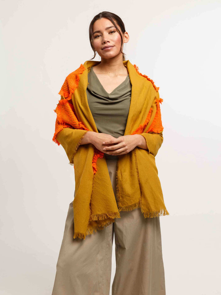 Sustainability Edition - Fil Coupé Stola mit geometrischem Muster