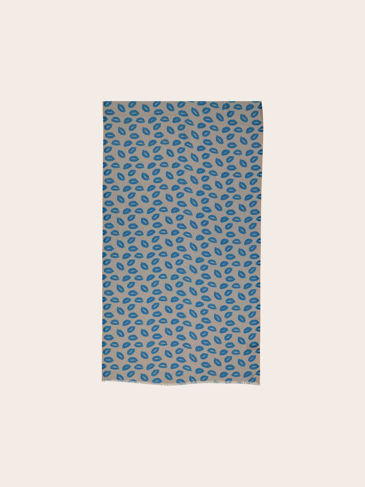 Glitzernder Doubleface-Schal mit Kussmund-Print