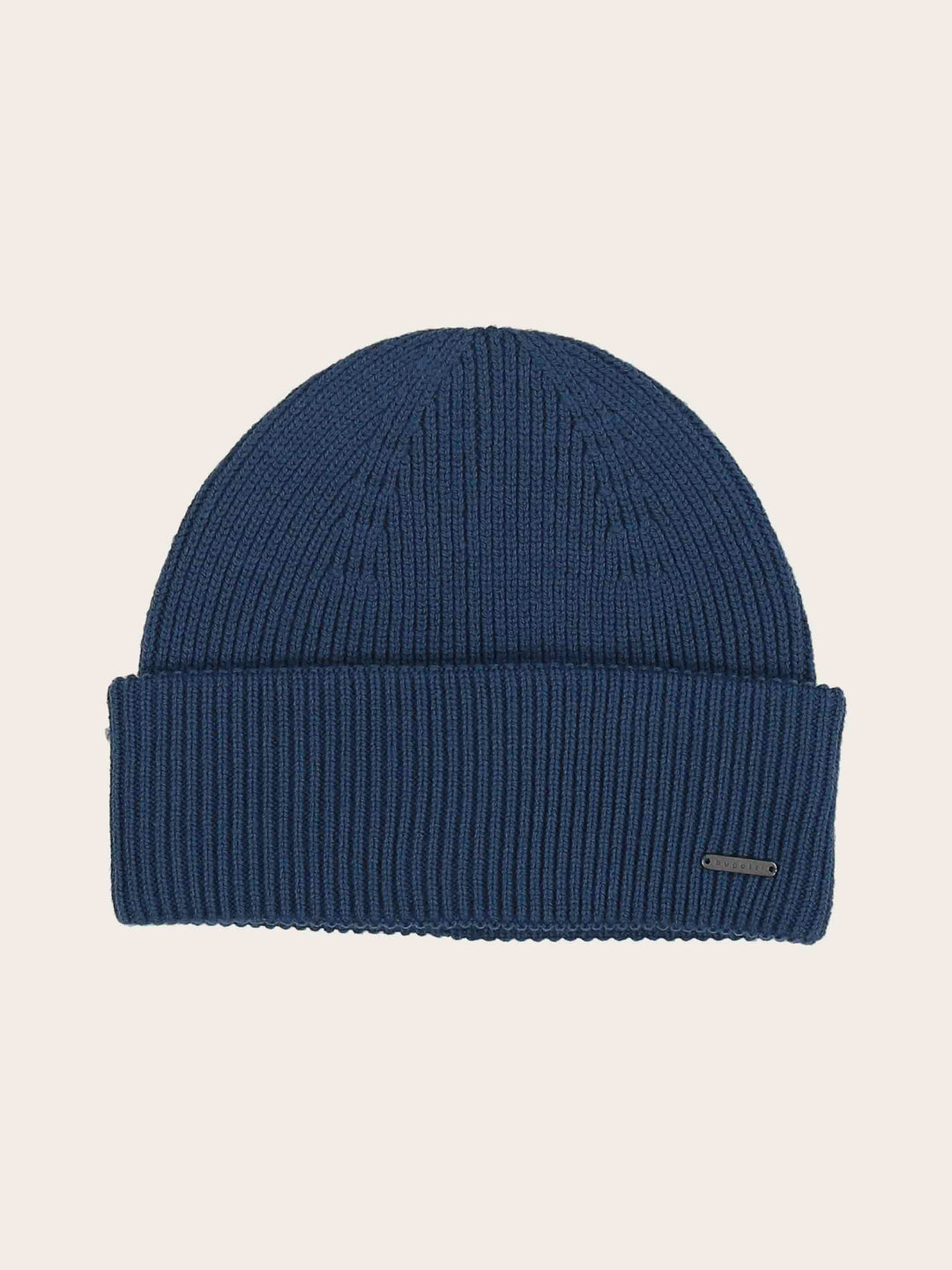 Einfarbige bugatti Beanie mit Signature-Flag