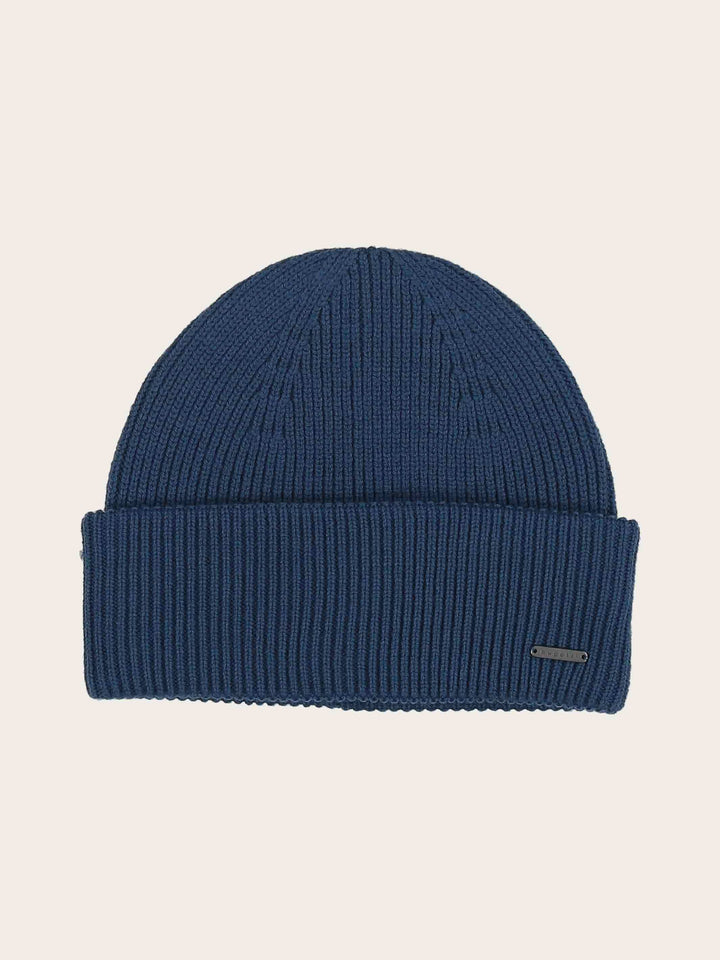 Einfarbige bugatti Beanie mit Signature-Flag