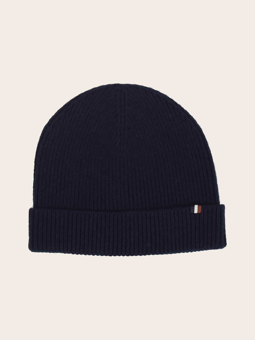 Einfarbige bugatti Beanie mit Signature-Flag