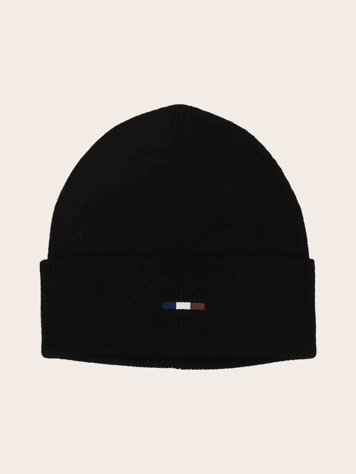Einfarbige Beanie mit gestickter bugatti-Flag