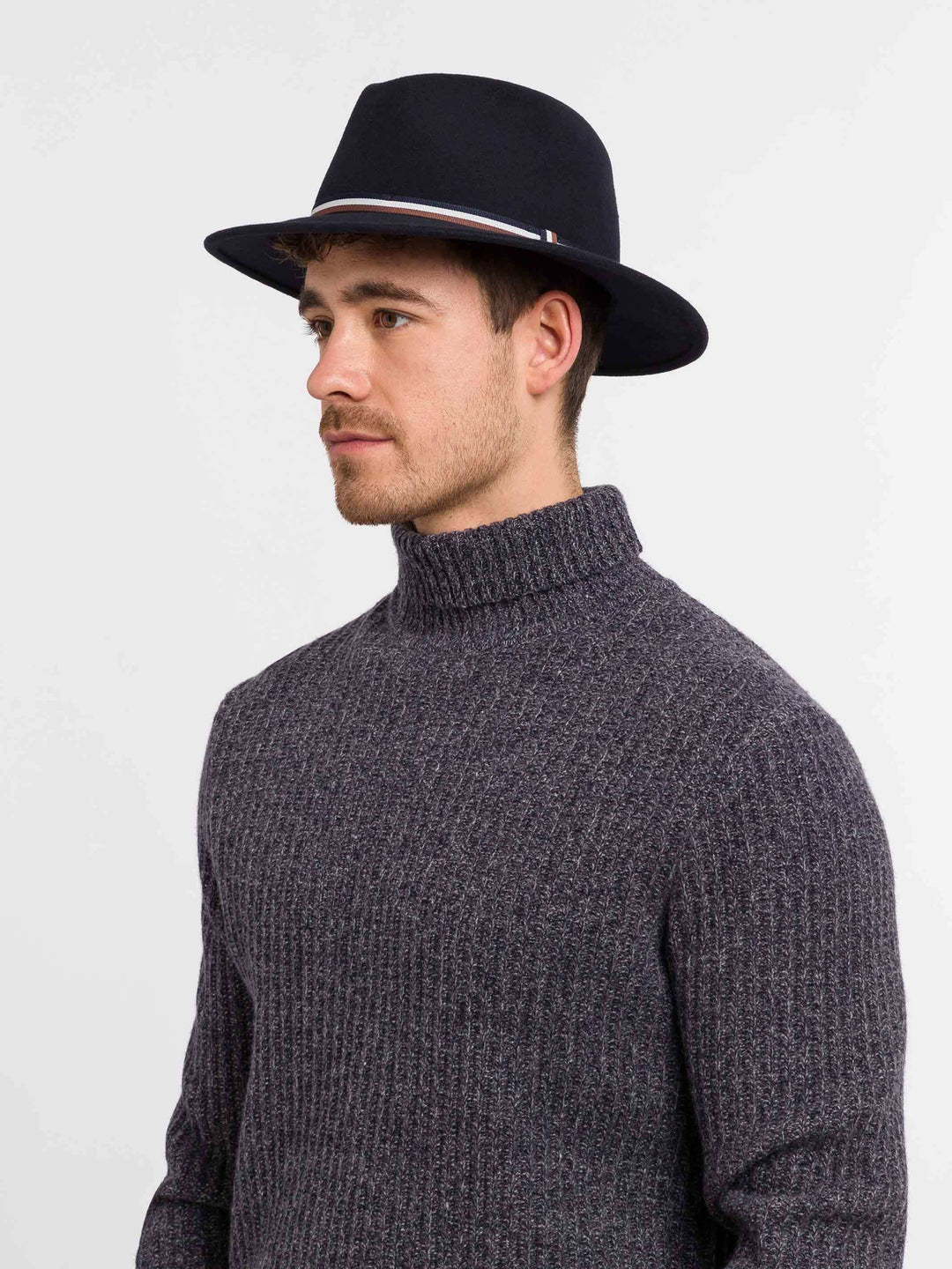 Wasserabweisender Fedora Hut mit bugatti-Flag und Filz-Optik