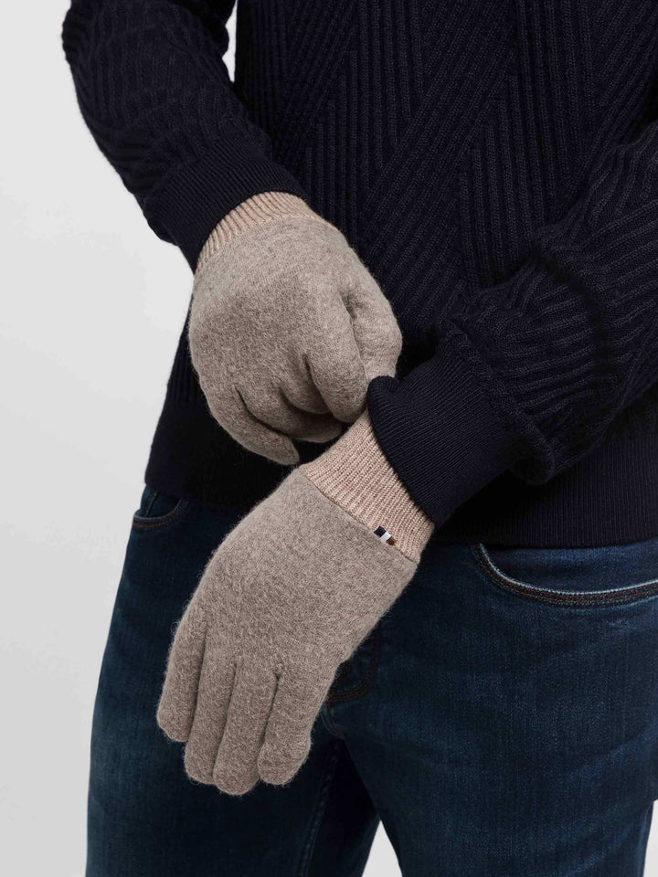 Melierte bugatti Handschuhe mit Signature-Flag