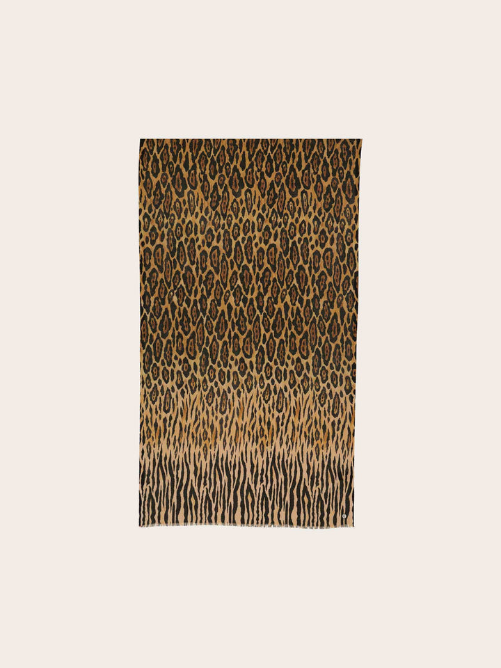 Glitzernder Doubleface-Schal mit Animal-Print