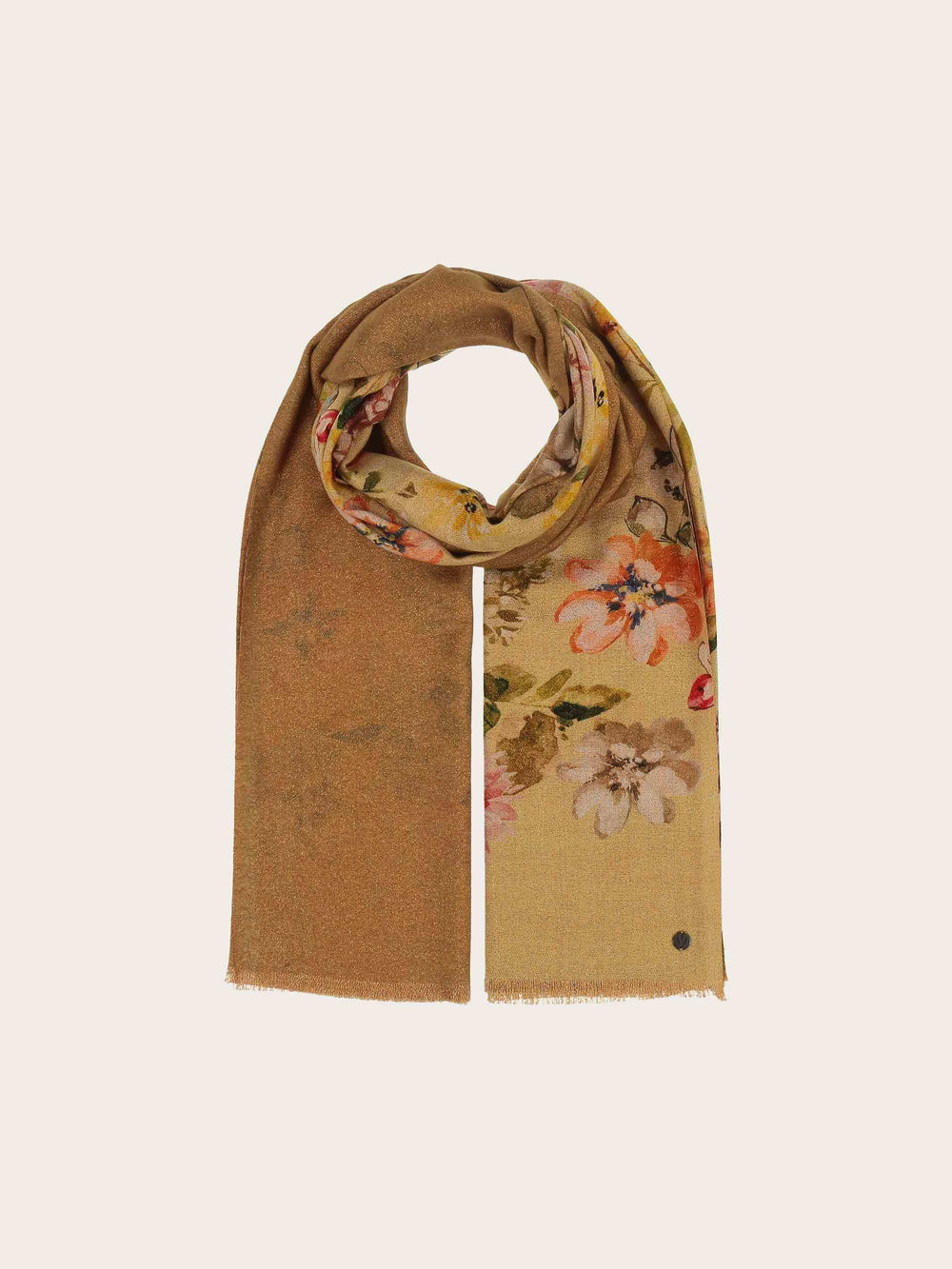 Glitzernder Doubleface-Schal mit romantischem Blumen-Print