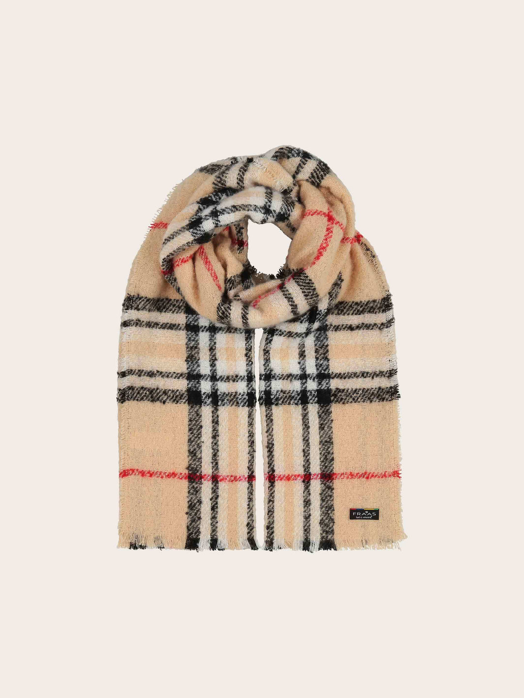 Kuschelige Bouclé Cashmink-Stola mit FRAAS Plaid Karo