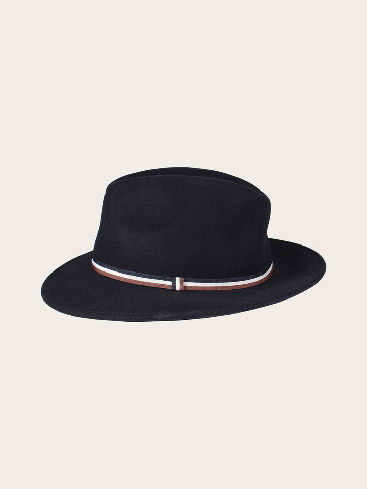 Wasserabweisender Fedora Hut mit bugatti-Flag und Filz-Optik