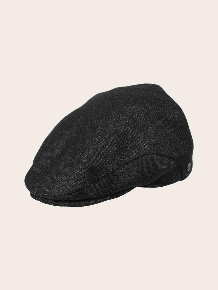 Einfarbige bugatti Flatcap mit Fischgrat-Design