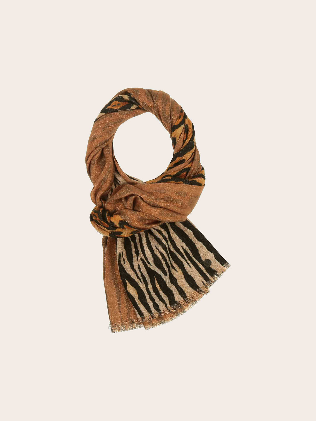 Glitzernder Doubleface-Schal mit Animal-Print